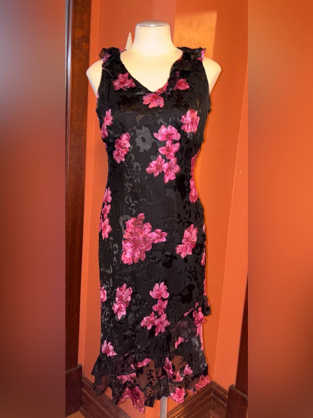 Sue Wong vintage Black floral beaded Elegant Dress